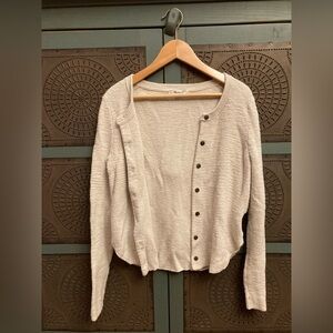 Madewell Textured Knit Cardigan in Cream